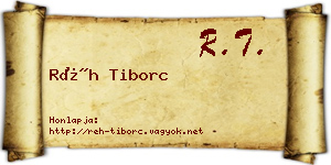 Réh Tiborc névjegykártya